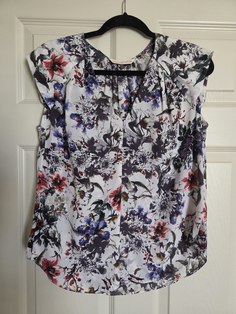 Rebecca Taylor Silk Floral Blouse 6